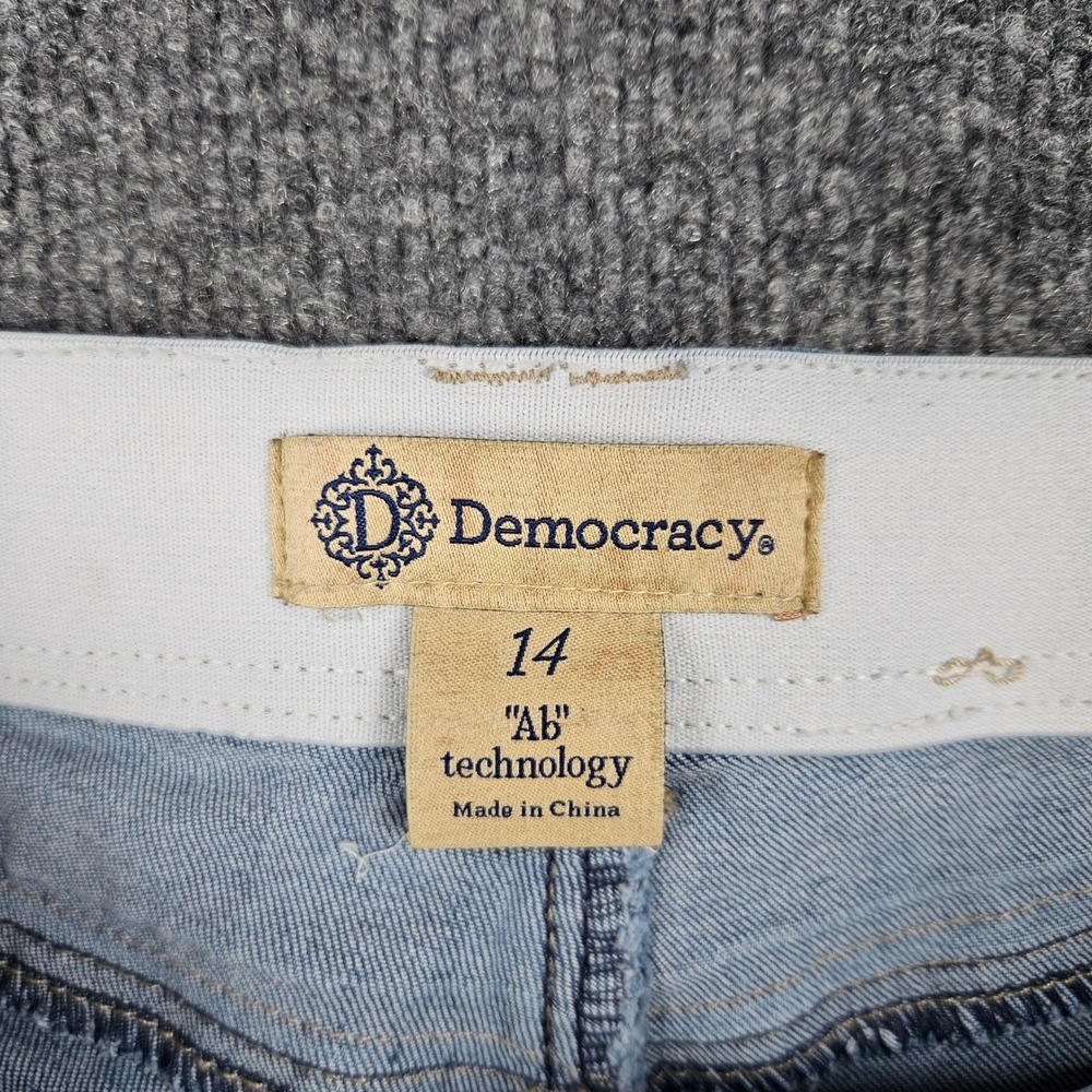 Democracy Ab Technology Skinny Jeans Women 14 Light Wash Stretch Denim High Rise - Picture 2 of 10
